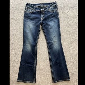 Silver Jeans Suki 17 Size 33 x 34 Womens Bootcut Heavy Stitching